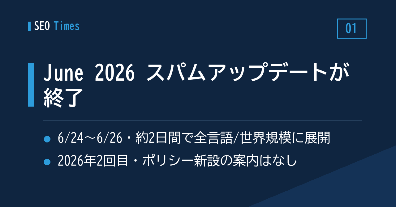 ① 約2日で展開を終えた「June 2026 スパムアップデート」