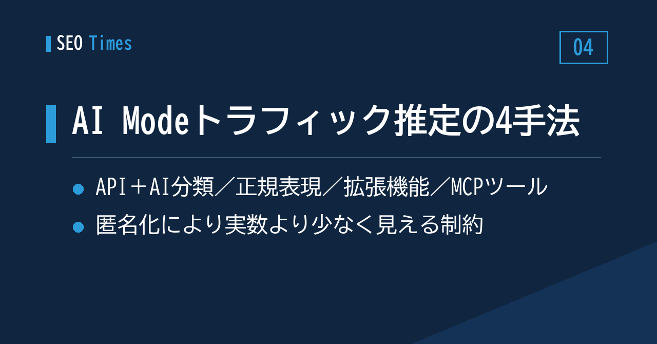 AI Mode経由のトラフィックをSearch Consoleで推定する4つのアプローチ