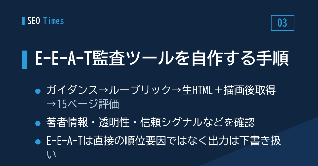 ③実務メモ:AIコーディング環境でE-E-A-Tの監査ツールを組んだ手順