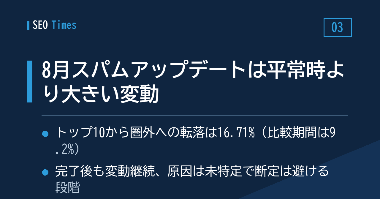 ③ 8月スパムアップデート、数字で見ると平常時より大きい変動