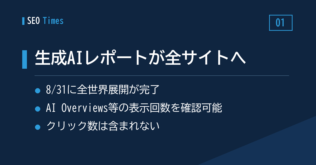 Search Consoleの生成AIレポート、グローバル展開が完了