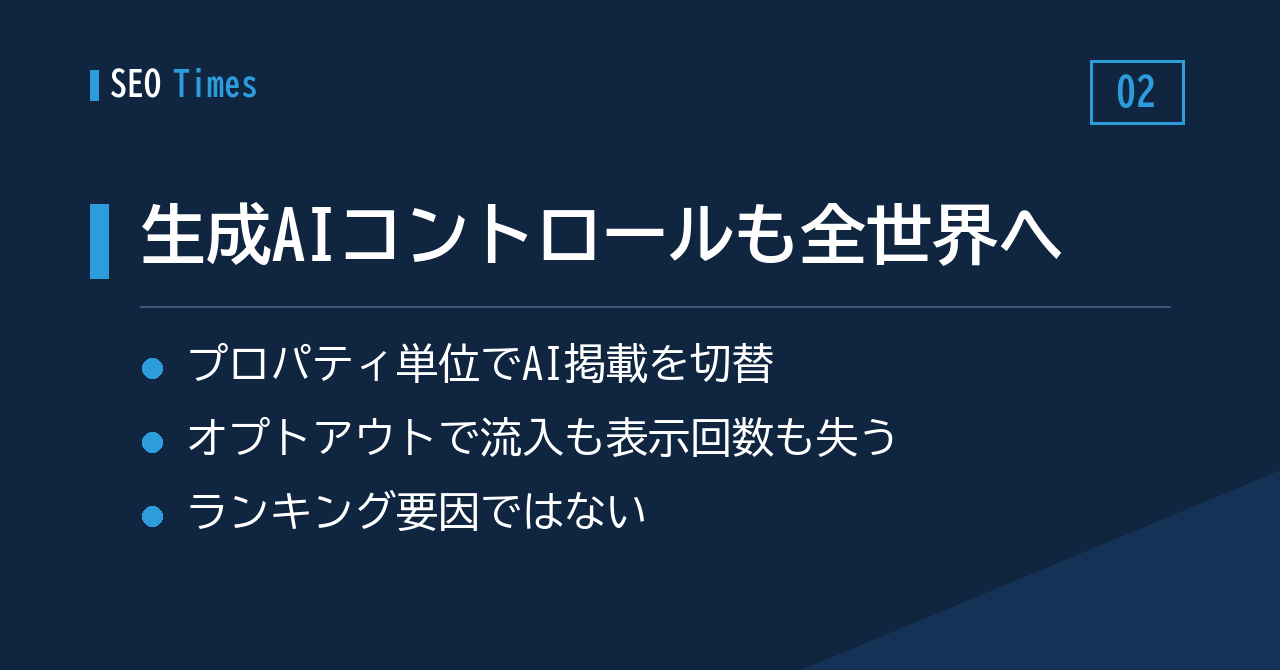 「生成AIコントロール」も同時展開。オプトアウトが何を意味するか