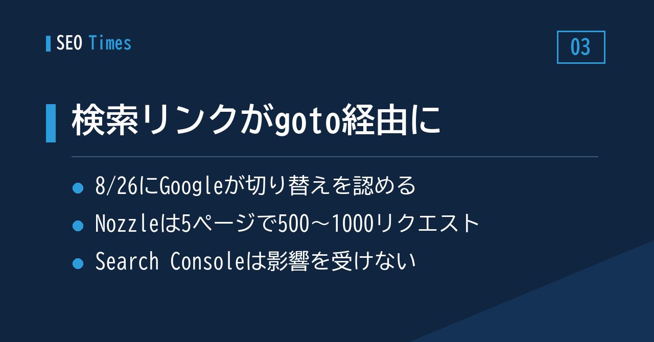 検索結果リンクの `google.com/goto` 化と、順位チェックツールが受ける影響