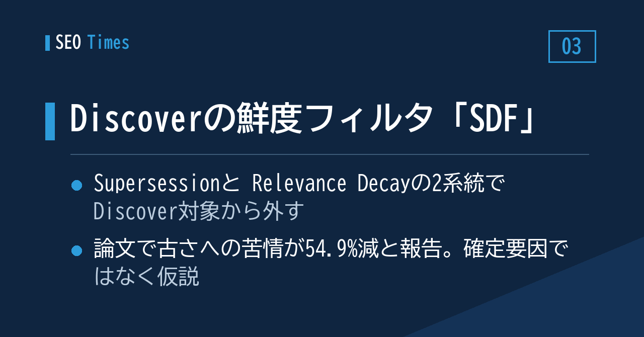 Discoverの鮮度フィルタ「SDF」