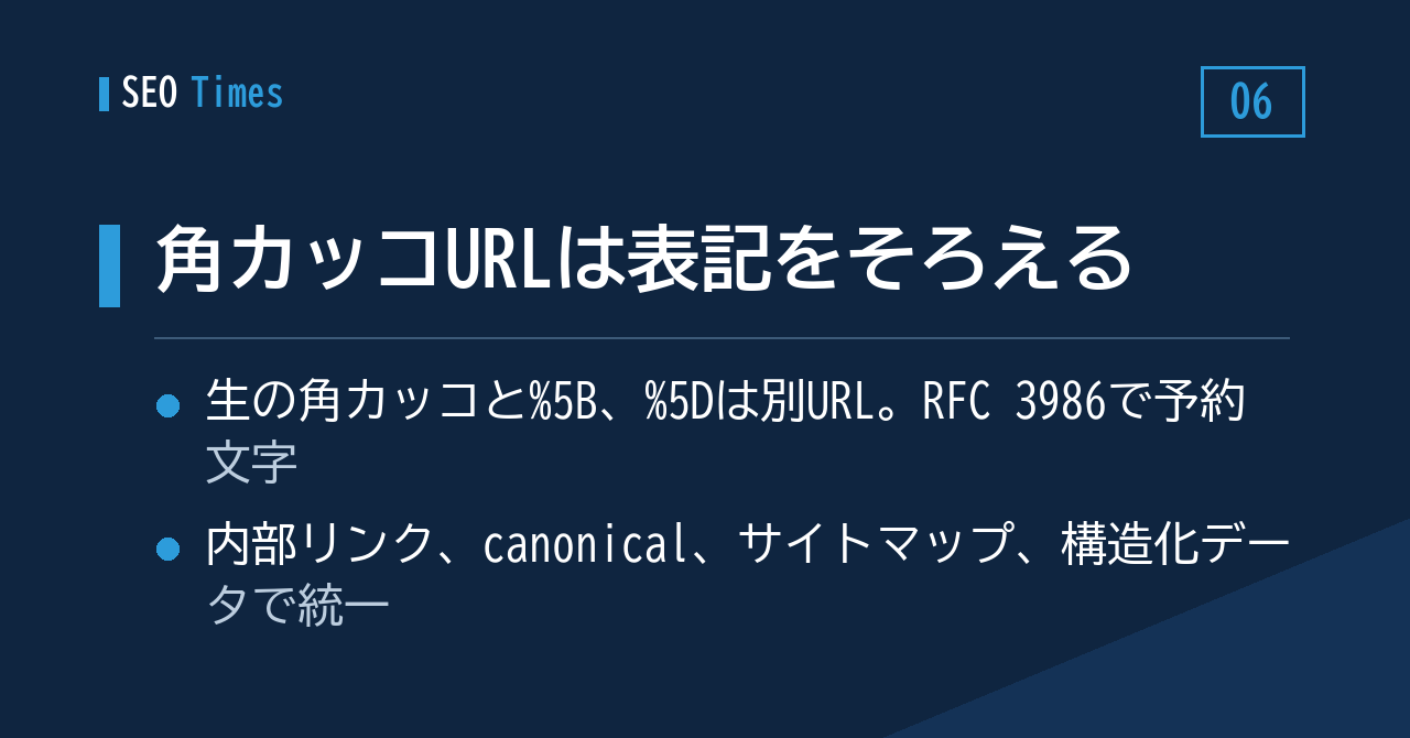 角カッコURLは表記をそろえる
